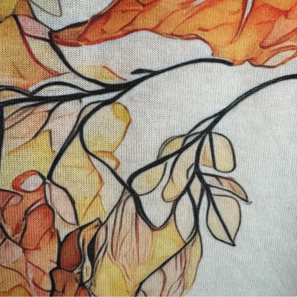 FINE KNITT SWEATER ART PRINT FALL LEAVES - Picture 2 of 10
